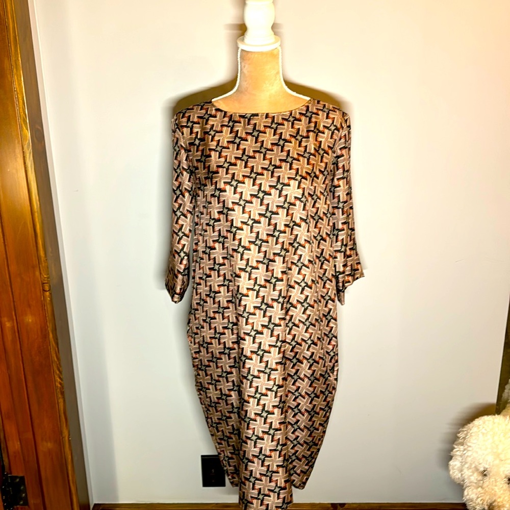 Silk column dress.
